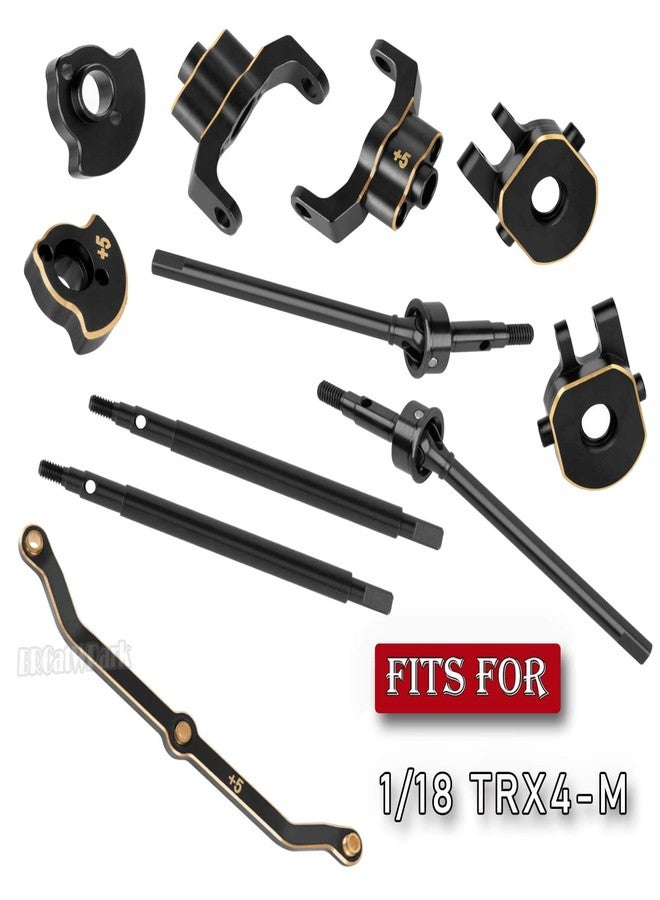 BRCatWPark RC Brass Axle widening (+5mm Wider on Each Side) Upgrades Part for 1/18 TRX4M,Front & Rear+5mm Wider on Each Side,BRCatWPark RC Brass Axle widening Hop-Up - Image 2